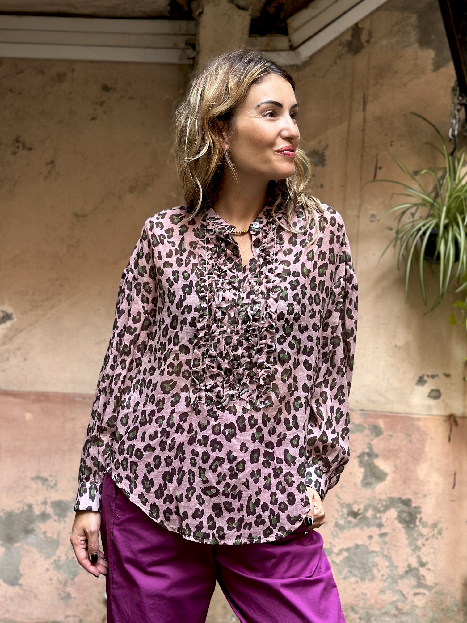 chemise-leopard-rose-verte-femme