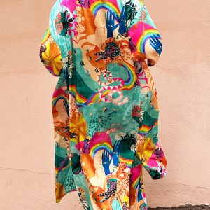 kimono boheme chic imprime good vibes